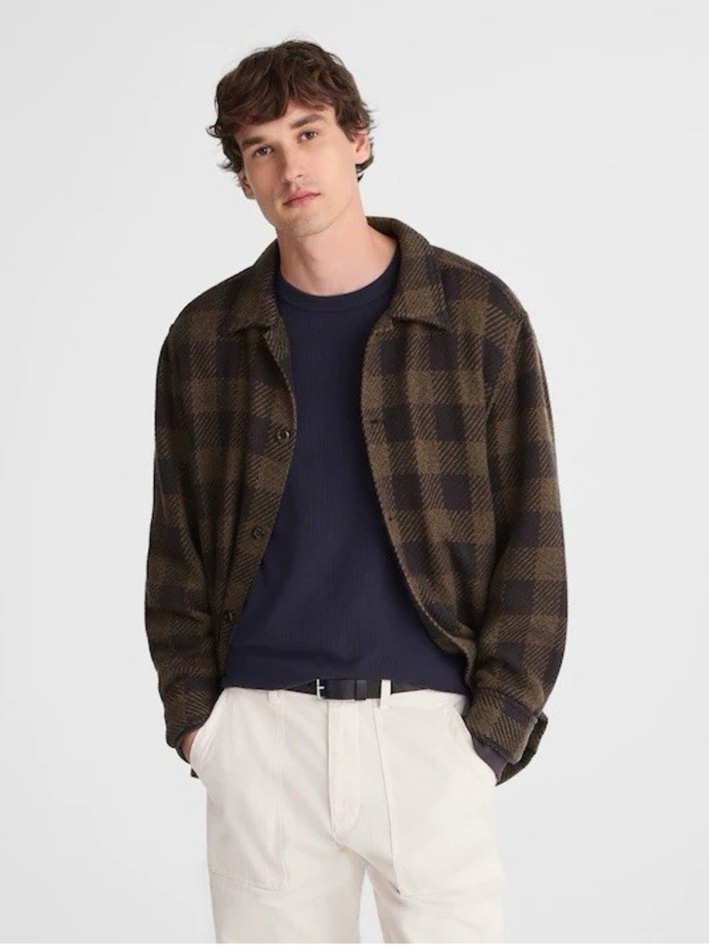NWT $138 Madewell Twill Shirt-Jacket Gradient Plaid XS Relaxed Cotton Flannel